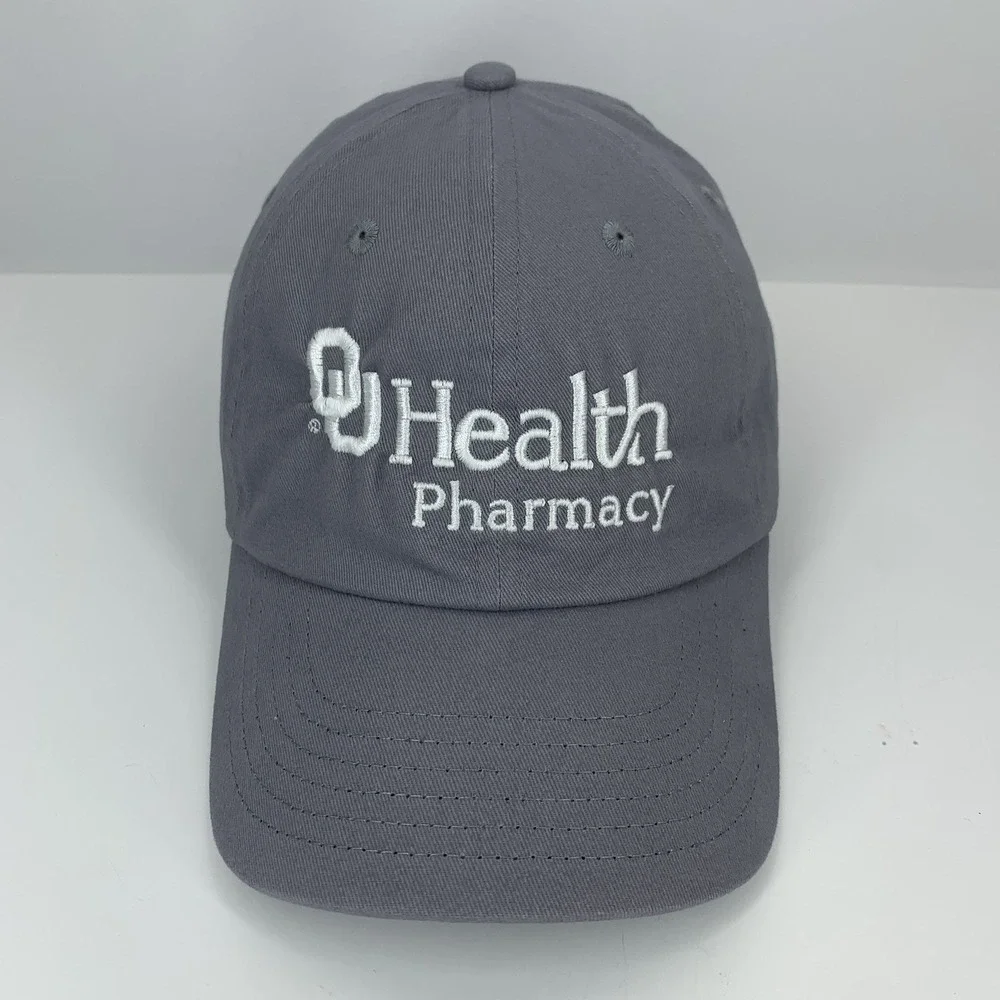 OU Health Pharmacy Hat Oklahoma Sooners Gray Adjustable Lightweight Baseball Cap